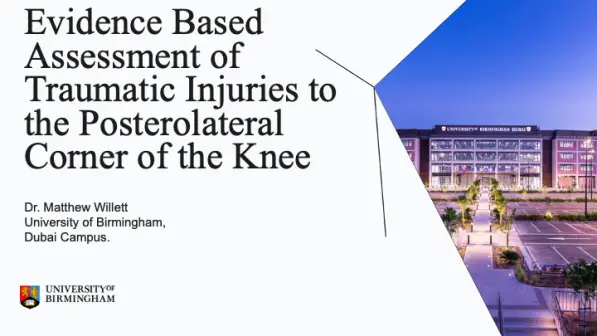Webinar: Assessment of Traumatic Posterior and Lateral Knee Injuries