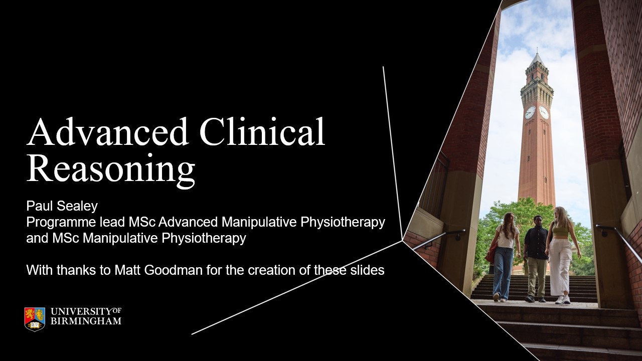 Webinar - Advanced MSK Clinical Reasoning